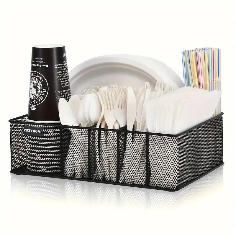 Cutlery Organizer Kitchen Counters & Cabinets - Metal Mesh Tray Home & Office Stationery Storage, Kitchen Organizers