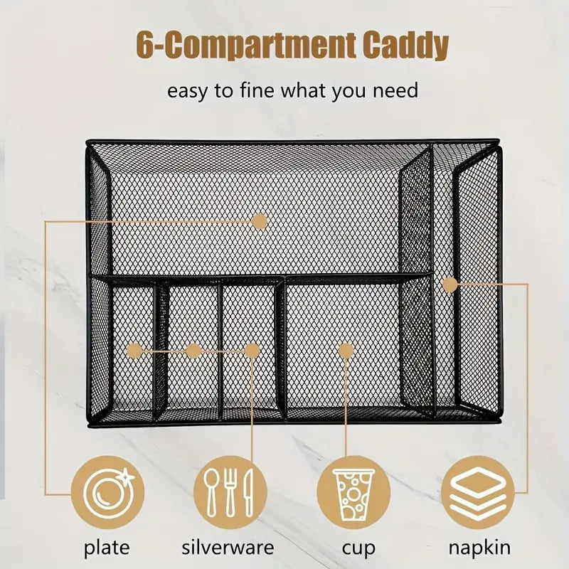 Cutlery Organizer Kitchen Counters & Cabinets - Metal Mesh Tray Home & Office Stationery Storage, Kitchen Organizers