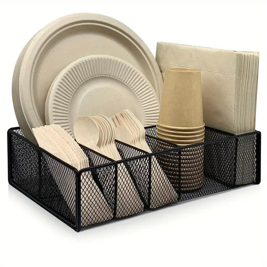 Cutlery Organizer Kitchen Counters & Cabinets - Metal Mesh Tray Home & Office Stationery Storage, Kitchen Organizers