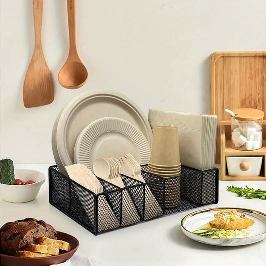 Cutlery Organizer Kitchen Counters & Cabinets - Metal Mesh Tray Home & Office Stationery Storage, Kitchen Organizers