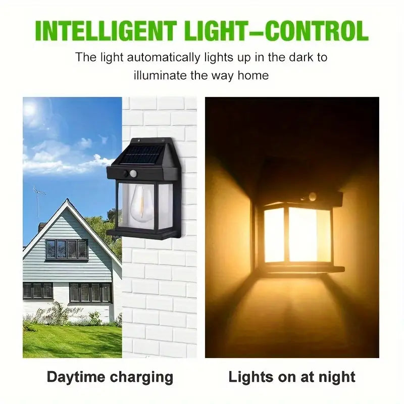 Outdoor Solar Wall Lamp, LED Lamp with Motion Sensor, Solar Garden Decorative Lamp