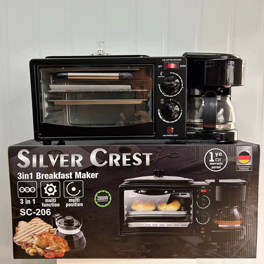 3-in-1 breakfast machine household appliances baking oven coffee grill bread machine