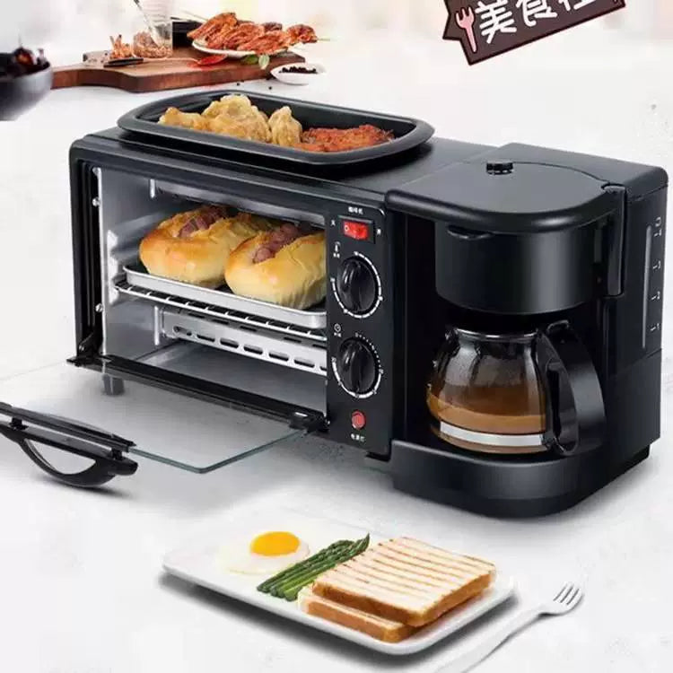 3-in-1 breakfast machine household appliances baking oven coffee grill bread machine