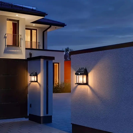 Outdoor Solar Wall Lamp, LED Lamp with Motion Sensor, Solar Garden Decorative Lamp