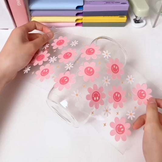Glass AD film, crystal transfer sticker water cup decoration
