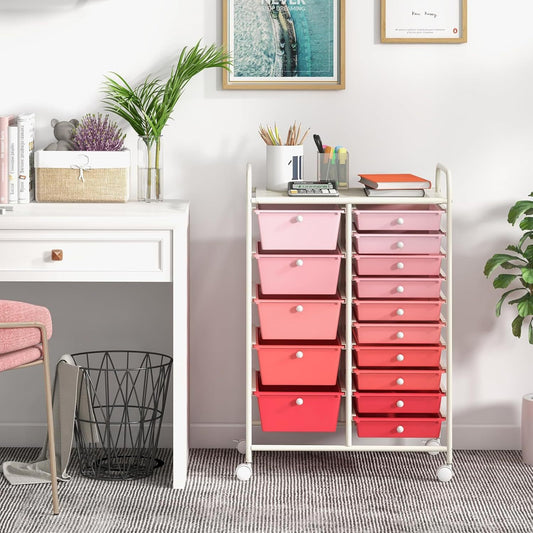 Nursery storage cart, rack drawer storage cabinet