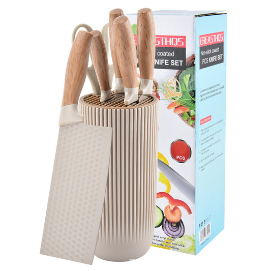 Kitchen stainless steel knife set six-piece non-stick