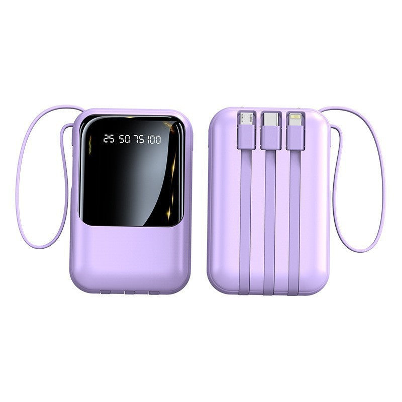 mini self-contained 4-wire power bank 20000 mAh large capacity mobile power