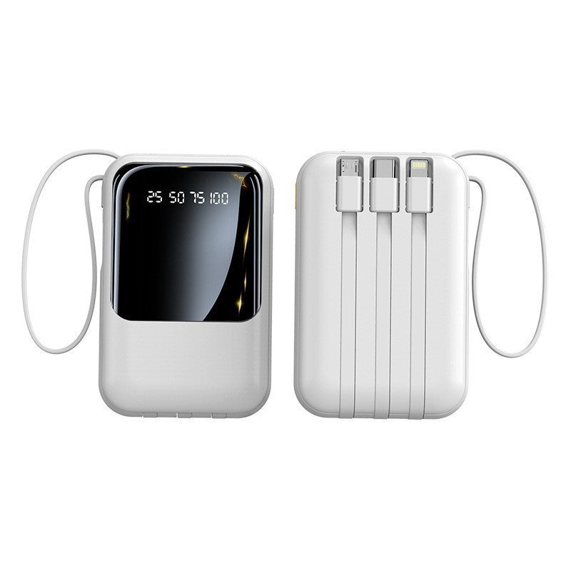 mini self-contained 4-wire power bank 20000 mAh large capacity mobile power